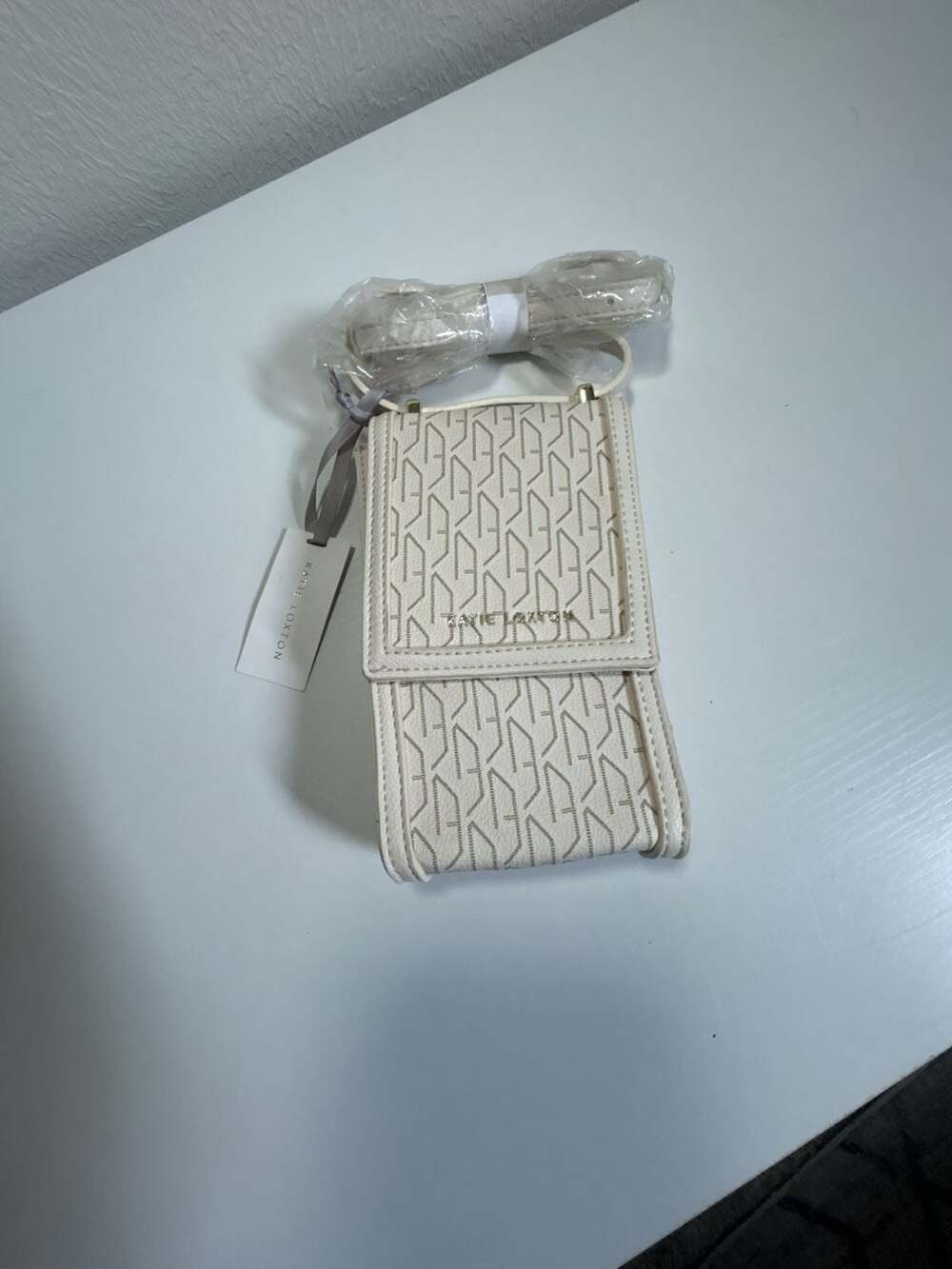 Katie Loxton Signature Smartphone Crossbody Bag in Eggshell